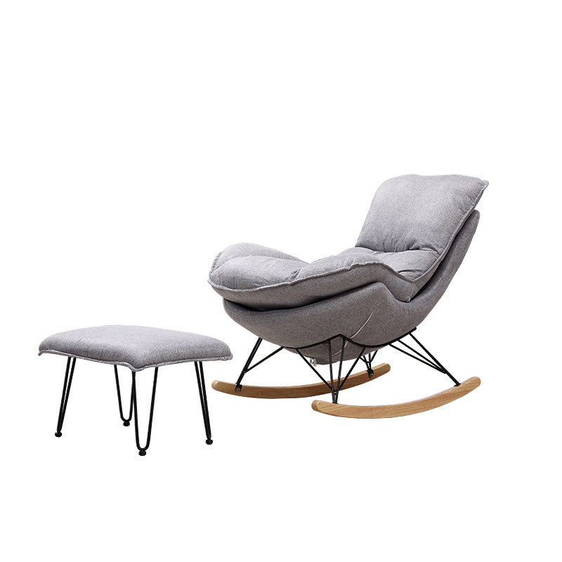 26.77" L x 37.40" W x 32.28" H Armless Lounge Chair Upholstered Accent Chair with Ottoman Clearhalo 'Accent Chairs' 'accent_chairs' 'Chairs & Seating' 'furn' 'furn_accent_chairs' 'Furniture' 'furniture_accent_chairs' 'Living Room Furniture' 4971986