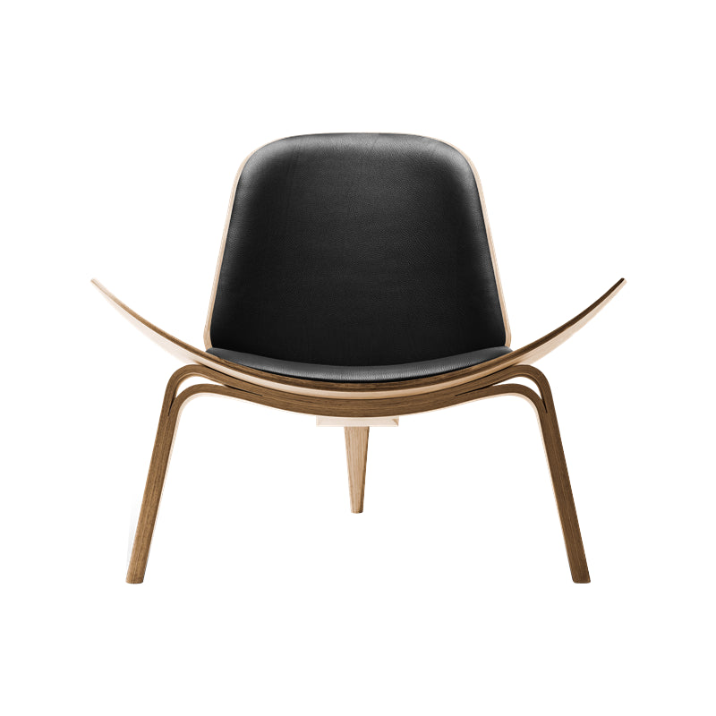 35.82" L x 32.28" W x 29.33" H Armless Side Chair Solid Wood Frame Accent Chair Black Natural Wood Genuine Leather Clearhalo 'Accent Chairs' 'accent_chairs' 'Chairs & Seating' 'Furniture' 'furniture_accent_chairs' 'Living Room Furniture' 4971998