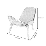 35.82" L x 32.28" W x 29.33" H Armless Side Chair Solid Wood Frame Accent Chair Clearhalo 'Accent Chairs' 'accent_chairs' 'Chairs & Seating' 'Furniture' 'furniture_accent_chairs' 'Living Room Furniture' 4972012