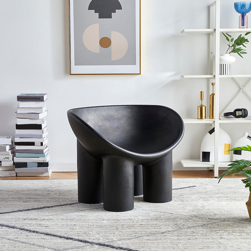 Armless PE Chair 32.6" L x 17.7 " W x 24.4 " H Chair for Bedroom Black Clearhalo 'Accent Chairs' 'accent_chairs' 'Chairs & Seating' 'furn' 'furn_accent_chairs' 'Furniture' 'furniture_accent_chairs' 'Living Room Furniture' 4972025