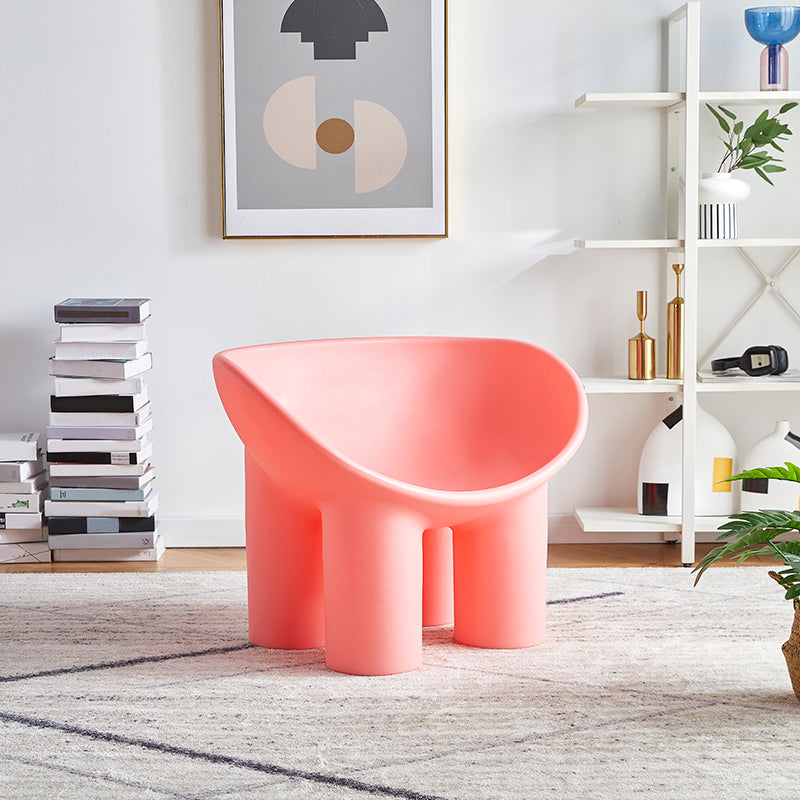 Armless PE Chair 32.6" L x 17.7 " W x 24.4 " H Chair for Bedroom Pink Clearhalo 'Accent Chairs' 'accent_chairs' 'Chairs & Seating' 'furn' 'furn_accent_chairs' 'Furniture' 'furniture_accent_chairs' 'Living Room Furniture' 4972028