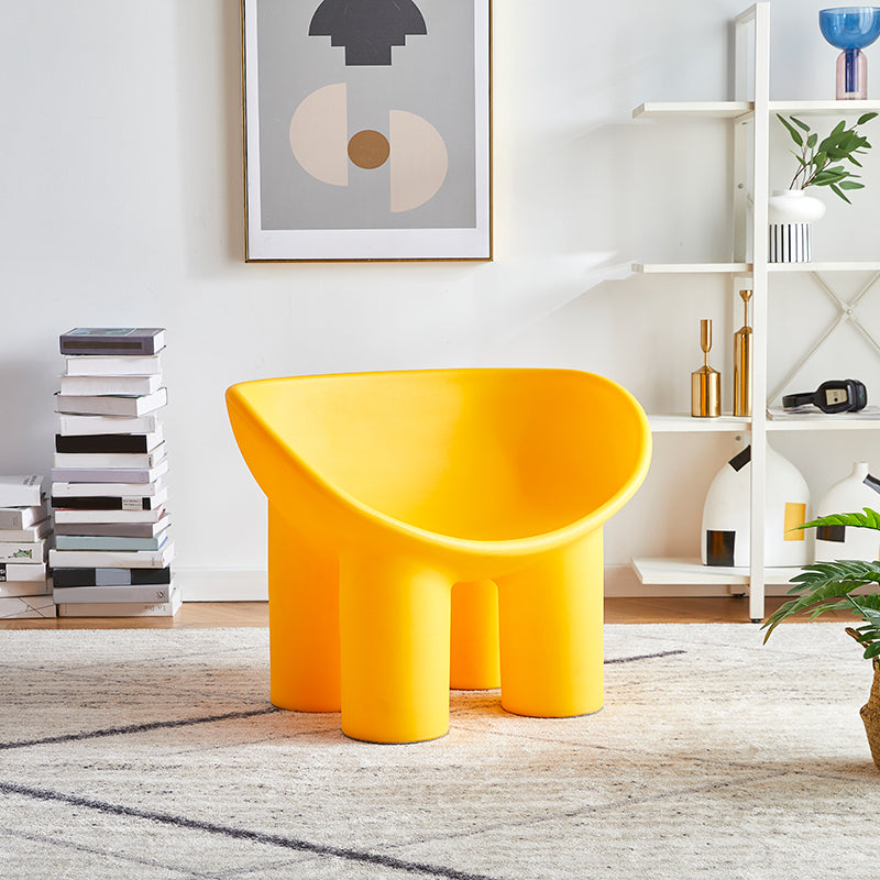 Armless PE Chair 32.6" L x 17.7 " W x 24.4 " H Chair for Bedroom Yellow Clearhalo 'Accent Chairs' 'accent_chairs' 'Chairs & Seating' 'furn' 'furn_accent_chairs' 'Furniture' 'furniture_accent_chairs' 'Living Room Furniture' 4972029