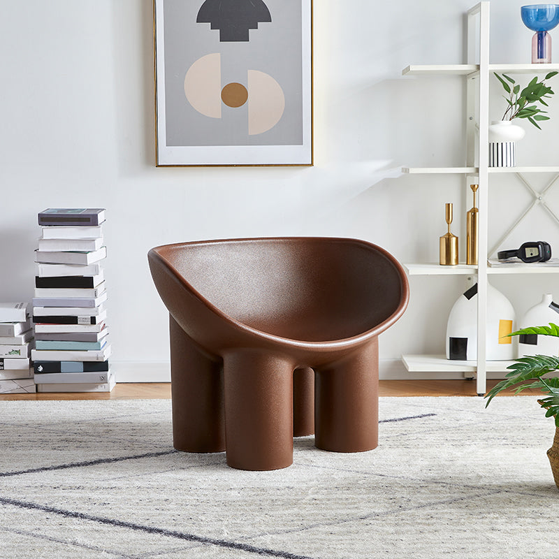 Armless PE Chair 32.6" L x 17.7 " W x 24.4 " H Chair for Bedroom Brown Clearhalo 'Accent Chairs' 'accent_chairs' 'Chairs & Seating' 'furn' 'furn_accent_chairs' 'Furniture' 'furniture_accent_chairs' 'Living Room Furniture' 4972030