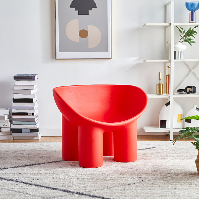 Armless PE Chair 32.6" L x 17.7 " W x 24.4 " H Chair for Bedroom Red Clearhalo 'Accent Chairs' 'accent_chairs' 'Chairs & Seating' 'furn' 'furn_accent_chairs' 'Furniture' 'furniture_accent_chairs' 'Living Room Furniture' 4972034