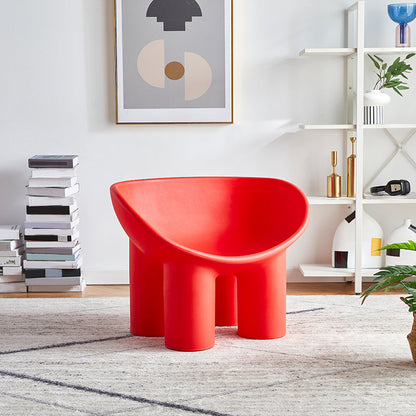 Armless PE Chair 32.6" L x 17.7 " W x 24.4 " H Chair for Bedroom Red Clearhalo 'Accent Chairs' 'accent_chairs' 'Chairs & Seating' 'furn' 'furn_accent_chairs' 'Furniture' 'furniture_accent_chairs' 'Living Room Furniture' 4972034