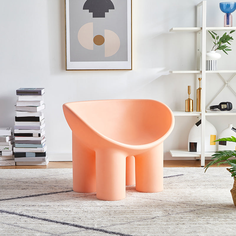 Armless PE Chair 32.6" L x 17.7 " W x 24.4 " H Chair for Bedroom Dark Pink Clearhalo 'Accent Chairs' 'accent_chairs' 'Chairs & Seating' 'furn' 'furn_accent_chairs' 'Furniture' 'furniture_accent_chairs' 'Living Room Furniture' 4972040