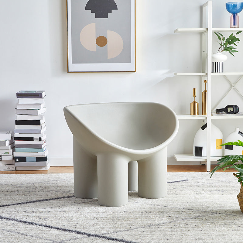 Armless PE Chair 32.6" L x 17.7 " W x 24.4 " H Chair for Bedroom Grey Clearhalo 'Accent Chairs' 'accent_chairs' 'Chairs & Seating' 'furn' 'furn_accent_chairs' 'Furniture' 'furniture_accent_chairs' 'Living Room Furniture' 4972041