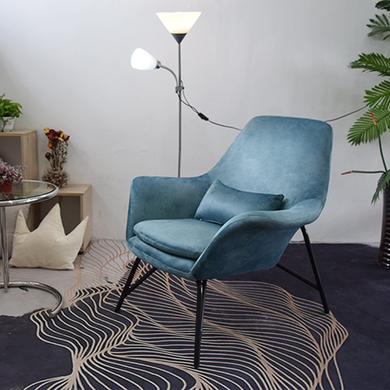 25.59" L x 31.49" W x 34.64" H Faux Leather Armchair for Living Room Blue Black Clearhalo 'Accent Chairs' 'accent_chairs' 'Chairs & Seating' 'furn' 'furn_accent_chairs' 'Furniture' 'furniture_accent_chairs' 'Living Room Furniture' 4972073