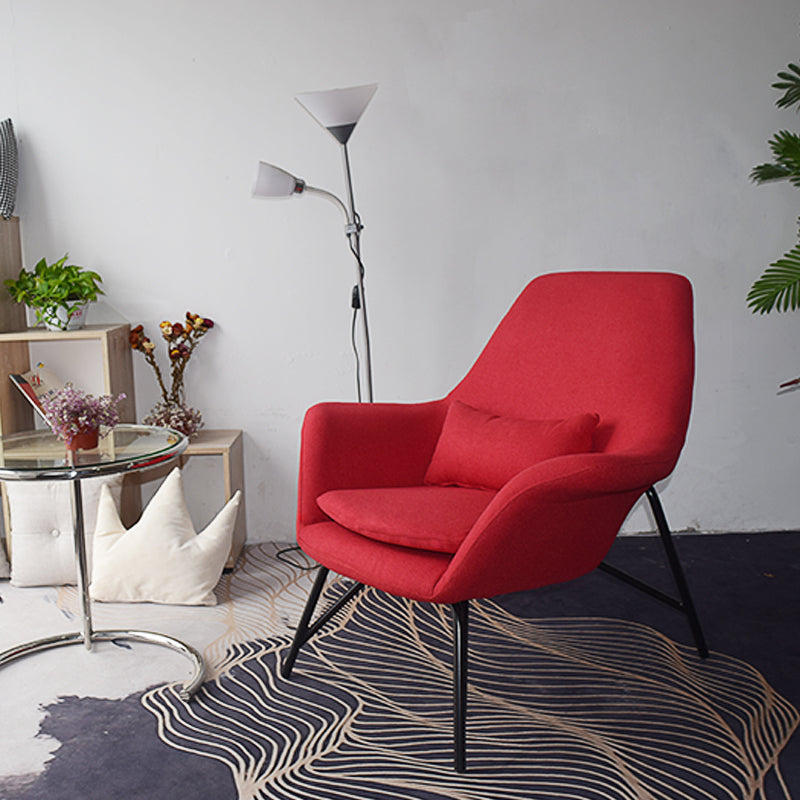 25.59" L x 31.49" W x 34.64" H Faux Leather Armchair for Living Room Rust Red Black Clearhalo 'Accent Chairs' 'accent_chairs' 'Chairs & Seating' 'furn' 'furn_accent_chairs' 'Furniture' 'furniture_accent_chairs' 'Living Room Furniture' 4972075