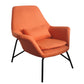 25.59" L x 31.49" W x 34.64" H Faux Leather Armchair for Living Room Orange Black Clearhalo 'Accent Chairs' 'accent_chairs' 'Chairs & Seating' 'furn' 'furn_accent_chairs' 'Furniture' 'furniture_accent_chairs' 'Living Room Furniture' 4972079