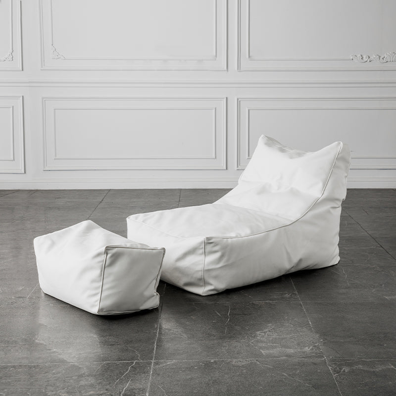 PU Leather Parsons Chair 26.3" L x 39.3" W x 28.3" H for Living Room White With Ottoman Clearhalo 'Accent Chairs' 'accent_chairs' 'Chairs & Seating' 'furn' 'furn_accent_chairs' 'Furniture' 'furniture_accent_chairs' 'Living Room Furniture' 4972097