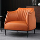 33.85" L x 31.49" W x 31.49" H Faux Leather Barrel Accent Chair for Bedroom Orange Clearhalo 'Accent Chairs' 'accent_chairs' 'Chairs & Seating' 'furn' 'furn_accent_chairs' 'Furniture' 'furniture_accent_chairs' 'Living Room Furniture' 4972106