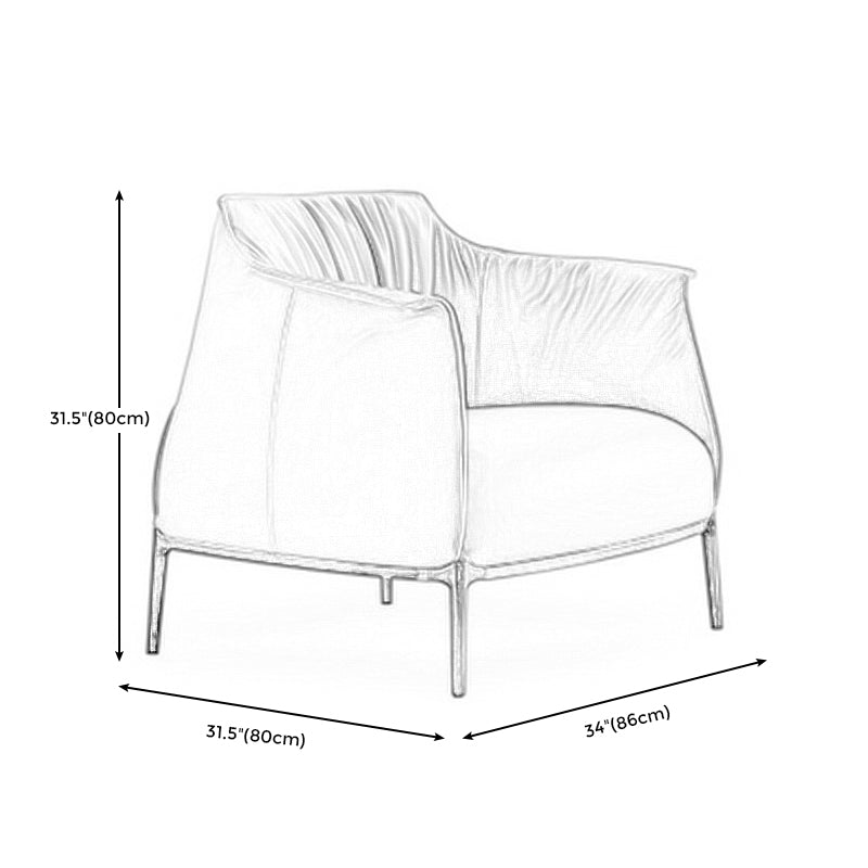 33.85" L x 31.49" W x 31.49" H Faux Leather Barrel Accent Chair for Bedroom Clearhalo 'Accent Chairs' 'accent_chairs' 'Chairs & Seating' 'furn' 'furn_accent_chairs' 'Furniture' 'furniture_accent_chairs' 'Living Room Furniture' 4972124