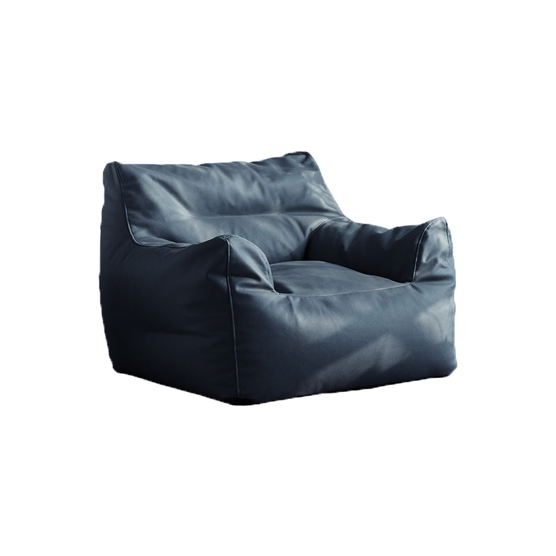 Pillow Top Arms Accent Armchair with Sewn Pillow Back for Living Room, Bedroom Blue Faux Leather Clearhalo 'Accent Chairs' 'accent_chairs' 'Chairs & Seating' 'furn' 'furn_accent_chairs' 'Furniture' 'furniture_accent_chairs' 'Living Room Furniture' 4972140