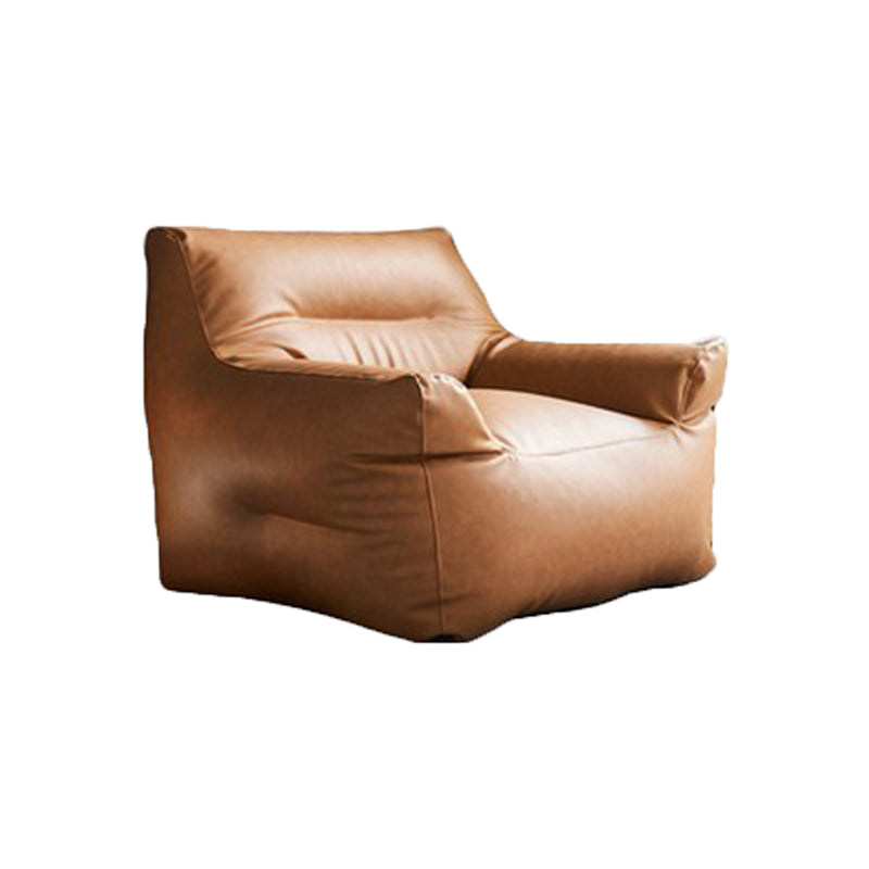 Pillow Top Arms Accent Armchair with Sewn Pillow Back for Living Room, Bedroom Orange Microfiber Clearhalo 'Accent Chairs' 'accent_chairs' 'Chairs & Seating' 'furn' 'furn_accent_chairs' 'Furniture' 'furniture_accent_chairs' 'Living Room Furniture' 4972145