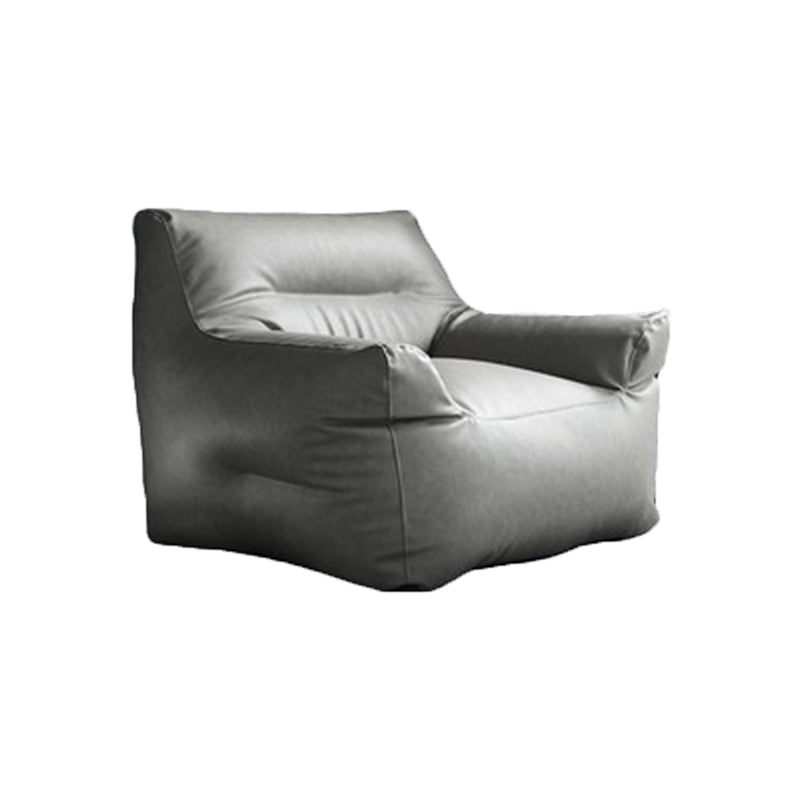 Pillow Top Arms Accent Armchair with Sewn Pillow Back for Living Room, Bedroom Grey Microfiber Clearhalo 'Accent Chairs' 'accent_chairs' 'Chairs & Seating' 'furn' 'furn_accent_chairs' 'Furniture' 'furniture_accent_chairs' 'Living Room Furniture' 4972146