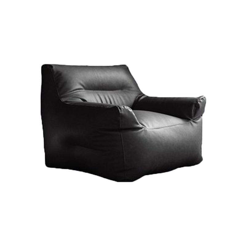 Pillow Top Arms Accent Armchair with Sewn Pillow Back for Living Room, Bedroom Black Microfiber Clearhalo 'Accent Chairs' 'accent_chairs' 'Chairs & Seating' 'furn' 'furn_accent_chairs' 'Furniture' 'furniture_accent_chairs' 'Living Room Furniture' 4972148
