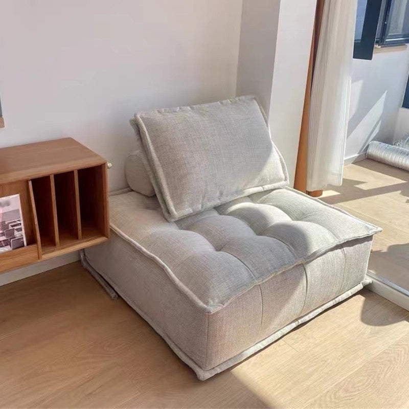 Faux leather Parsons Chair Removable Cushions Armless Chair for Living Room Off-White Clearhalo 'Accent Chairs' 'accent_chairs' 'Chairs & Seating' 'furn' 'furn_accent_chairs' 'Furniture' 'furniture_accent_chairs' 'Living Room Furniture' 4972154