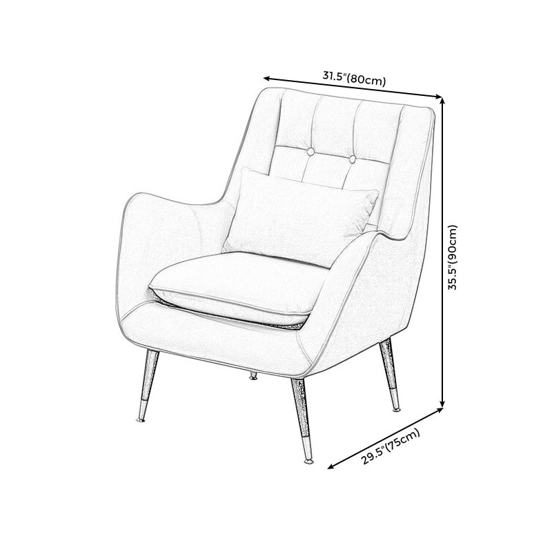 Scandinavian 30.7" Wide Accent Armchair with Basic Four Legs and Tufted Back Clearhalo 'Accent Chairs' 'accent_chairs' 'Chairs & Seating' 'Furniture' 'furniture_accent_chairs' 'Living Room Furniture' 4972178