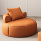 Faux Leather Slipper Chair Armless Chair with Pillow for Living Room 33.5"L x 33"W x 21"H Orange Clearhalo 'Accent Chairs' 'accent_chairs' 'Chairs & Seating' 'furn' 'furn_accent_chairs' 'Furniture' 'furniture_accent_chairs' 'Living Room Furniture' 4972179