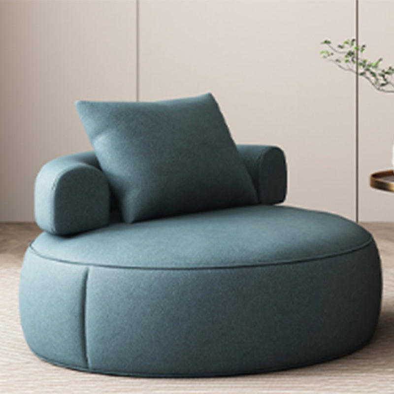 Faux Leather Slipper Chair Armless Chair with Pillow for Living Room Blue Clearhalo 'Accent Chairs' 'accent_chairs' 'Chairs & Seating' 'furn' 'furn_accent_chairs' 'Furniture' 'furniture_accent_chairs' 'Living Room Furniture' 4972182