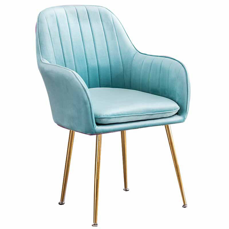 23.6"Wide Solid Color Armchair with Basic Four Legs for Bedroom Lake Blue Brass Gold Clearhalo 'Accent Chairs' 'accent_chairs' 'Chairs & Seating' 'furn' 'furn_accent_chairs' 'Furniture' 'furniture_accent_chairs' 'Living Room Furniture' 4972193