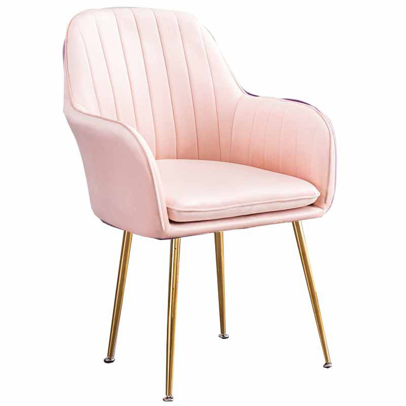 23.6"Wide Solid Color Armchair with Basic Four Legs for Bedroom Pink Brass Gold Clearhalo 'Accent Chairs' 'accent_chairs' 'Chairs & Seating' 'furn' 'furn_accent_chairs' 'Furniture' 'furniture_accent_chairs' 'Living Room Furniture' 4972194