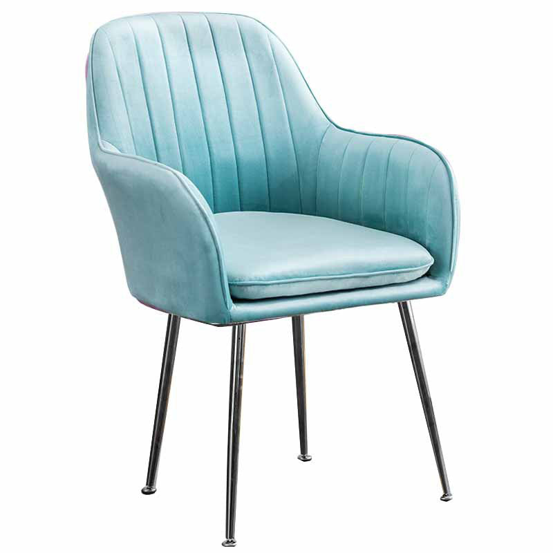 23.6"Wide Solid Color Armchair with Basic Four Legs for Bedroom Lake Blue Black Clearhalo 'Accent Chairs' 'accent_chairs' 'Chairs & Seating' 'furn' 'furn_accent_chairs' 'Furniture' 'furniture_accent_chairs' 'Living Room Furniture' 4972197