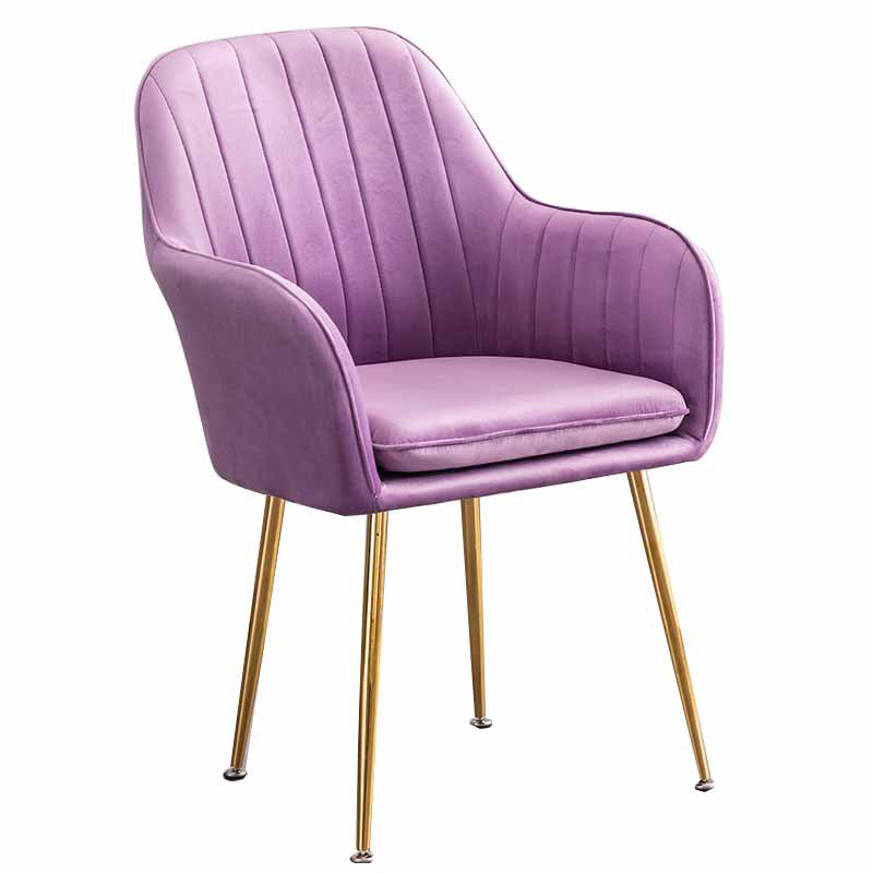 23.6"Wide Solid Color Armchair with Basic Four Legs for Bedroom Violet Brass Gold Clearhalo 'Accent Chairs' 'accent_chairs' 'Chairs & Seating' 'furn' 'furn_accent_chairs' 'Furniture' 'furniture_accent_chairs' 'Living Room Furniture' 4972201