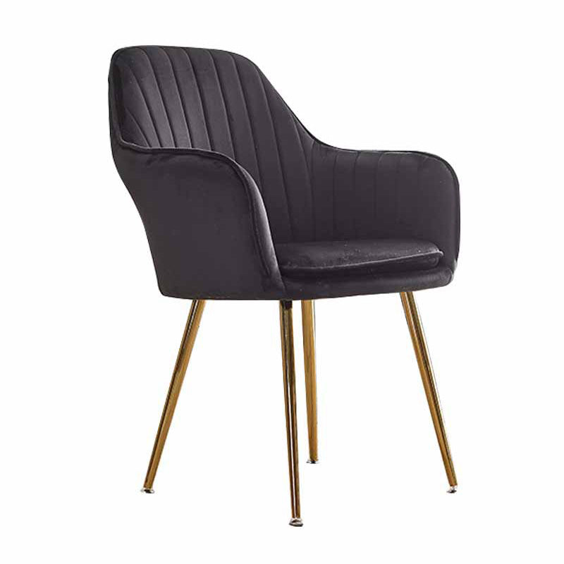 23.6"Wide Solid Color Armchair with Basic Four Legs for Bedroom Black Brass Gold Clearhalo 'Accent Chairs' 'accent_chairs' 'Chairs & Seating' 'furn' 'furn_accent_chairs' 'Furniture' 'furniture_accent_chairs' 'Living Room Furniture' 4972205