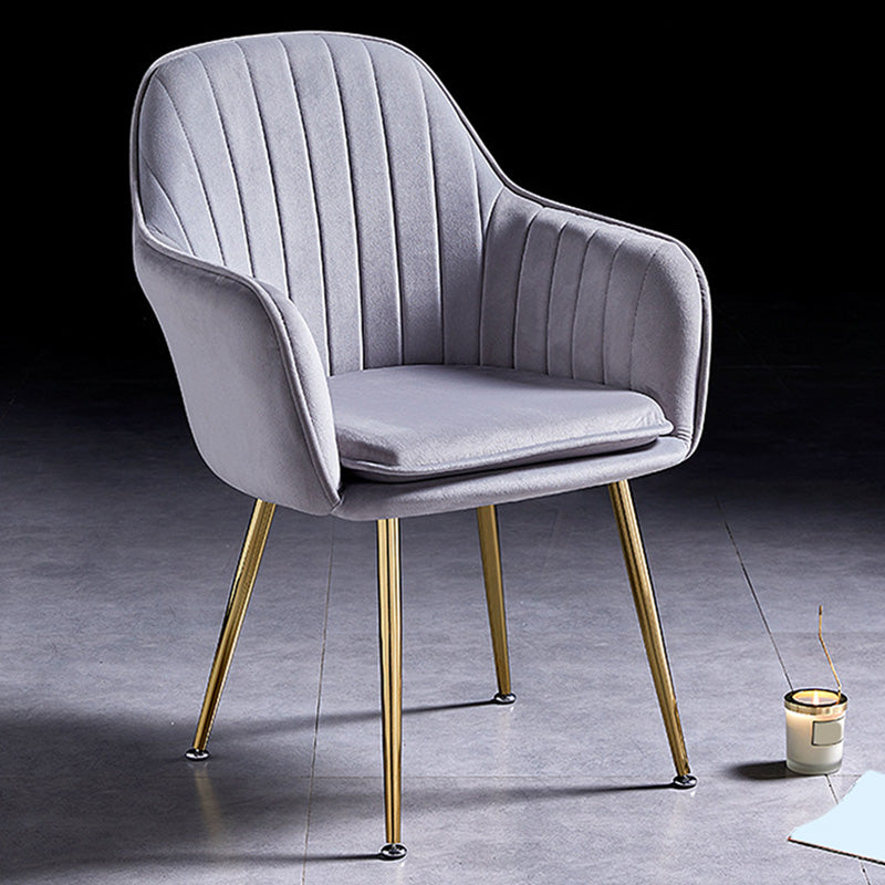 23.6"Wide Solid Color Armchair with Basic Four Legs for Bedroom Gray Brass Gold Clearhalo 'Accent Chairs' 'accent_chairs' 'Chairs & Seating' 'furn' 'furn_accent_chairs' 'Furniture' 'furniture_accent_chairs' 'Living Room Furniture' 4972212