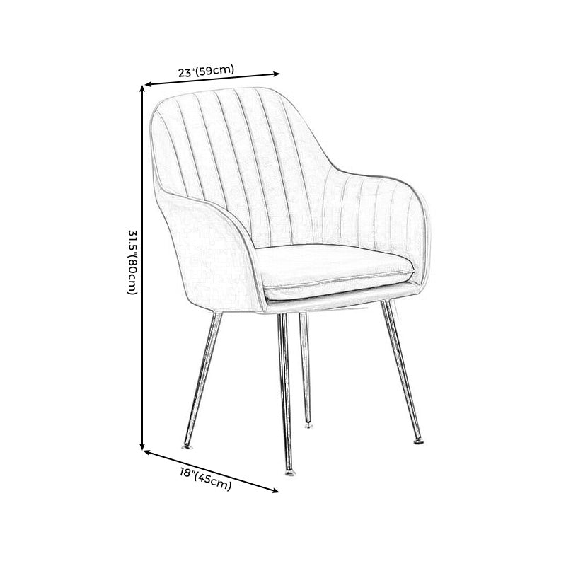 23.6"Wide Solid Color Armchair with Basic Four Legs for Bedroom Clearhalo 'Accent Chairs' 'accent_chairs' 'Chairs & Seating' 'furn' 'furn_accent_chairs' 'Furniture' 'furniture_accent_chairs' 'Living Room Furniture' 4972215