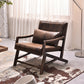 25.59" L x 29.52" W x 28.34" H Faux Leather Square Arms Lounge Chair with Pillow Back Dark Brown Clearhalo 'Accent Chairs' 'accent_chairs' 'Chairs & Seating' 'furn' 'furn_accent_chairs' 'Furniture' 'furniture_accent_chairs' 'Living Room Furniture' 4972223