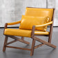25.59" L x 29.52" W x 28.34" H Faux Leather Square Arms Lounge Chair with Pillow Back Yellow Clearhalo 'Accent Chairs' 'accent_chairs' 'Chairs & Seating' 'furn' 'furn_accent_chairs' 'Furniture' 'furniture_accent_chairs' 'Living Room Furniture' 4972228