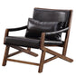 25.59" L x 29.52" W x 28.34" H Faux Leather Square Arms Lounge Chair with Pillow Back Clearhalo 'Accent Chairs' 'accent_chairs' 'Chairs & Seating' 'furn' 'furn_accent_chairs' 'Furniture' 'furniture_accent_chairs' 'Living Room Furniture' 4972229