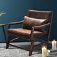 25.59" L x 29.52" W x 28.34" H Faux Leather Square Arms Lounge Chair with Pillow Back Clearhalo 'Accent Chairs' 'accent_chairs' 'Chairs & Seating' 'furn' 'furn_accent_chairs' 'Furniture' 'furniture_accent_chairs' 'Living Room Furniture' 4972235