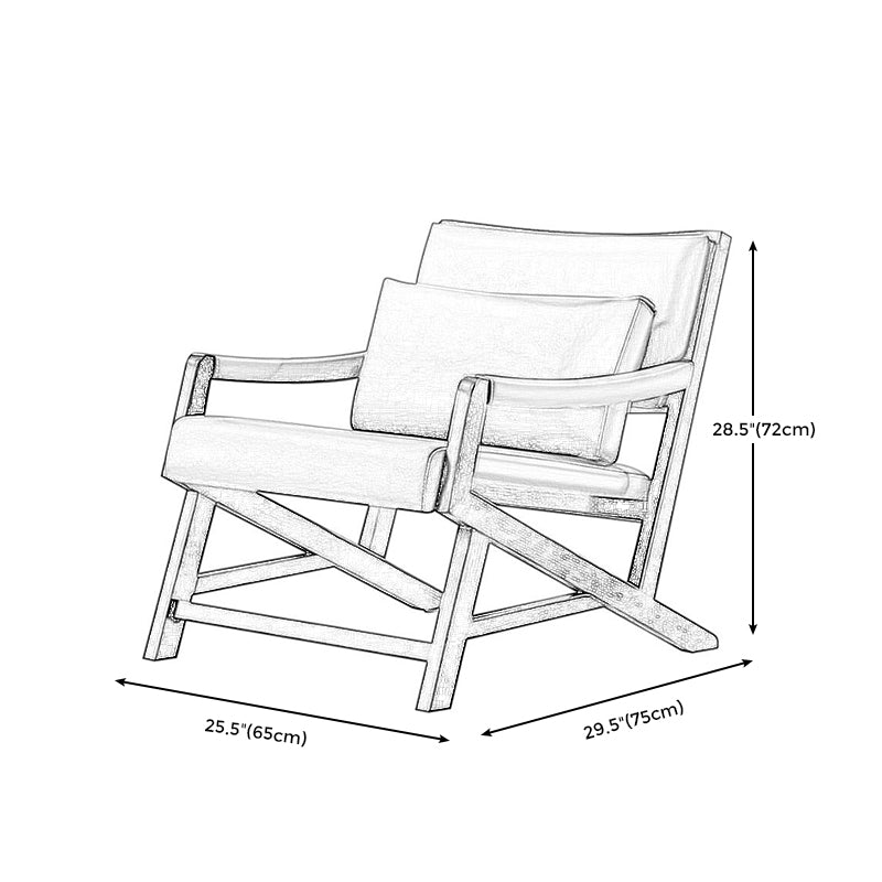 25.59" L x 29.52" W x 28.34" H Faux Leather Square Arms Lounge Chair with Pillow Back Clearhalo 'Accent Chairs' 'accent_chairs' 'Chairs & Seating' 'furn' 'furn_accent_chairs' 'Furniture' 'furniture_accent_chairs' 'Living Room Furniture' 4972239