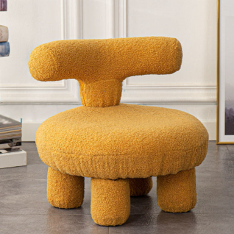 Wool Chair Armless Parsons Chair Fixed Back Chair for Living Room 27.6"L x 27.6"W x 27.6"H Yellow Clearhalo 'Accent Chairs' 'accent_chairs' 'Chairs & Seating' 'furn' 'furn_accent_chairs' 'Furniture' 'furniture_accent_chairs' 'Living Room Furniture' 4972240