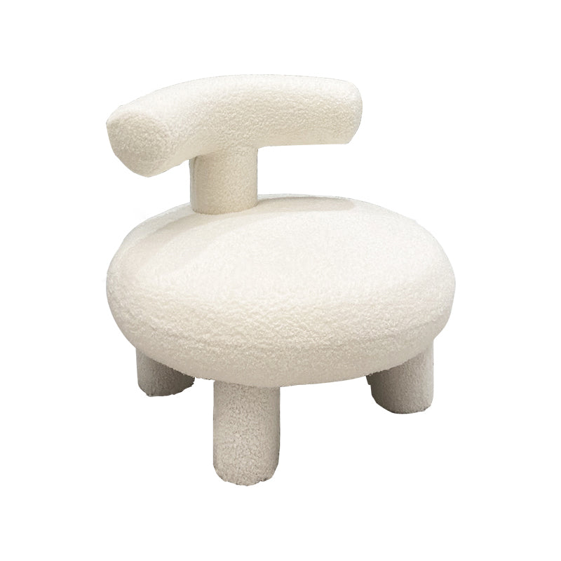 Wool Chair Armless Parsons Chair Fixed Back Chair for Living Room 21"L x 21"W x 20.5"H White Clearhalo 'Accent Chairs' 'accent_chairs' 'Chairs & Seating' 'furn' 'furn_accent_chairs' 'Furniture' 'furniture_accent_chairs' 'Living Room Furniture' 4972244