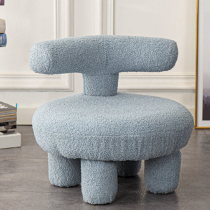 Wool Chair Armless Parsons Chair Fixed Back Chair for Living Room 27.6"L x 27.6"W x 27.6"H Blue Clearhalo 'Accent Chairs' 'accent_chairs' 'Chairs & Seating' 'furn' 'furn_accent_chairs' 'Furniture' 'furniture_accent_chairs' 'Living Room Furniture' 4972248