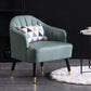 Faux Leather 24.8"Wide Sloped Arms Solid Color Barrel Chair with Basic Four Legs Green Clearhalo 'Accent Chairs' 'accent_chairs' 'Chairs & Seating' 'furn' 'furn_accent_chairs' 'Furniture' 'furniture_accent_chairs' 'Living Room Furniture' 4972267