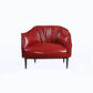 Faux Leather Solid Color Barrel Chair with Basic Four Leg for Bedroom Red Clearhalo 'Accent Chairs' 'accent_chairs' 'Chairs & Seating' 'furn' 'furn_accent_chairs' 'Furniture' 'furniture_accent_chairs' 'Living Room Furniture' 4972277