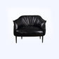 Faux Leather Solid Color Barrel Chair with Basic Four Leg for Bedroom Black Clearhalo 'Accent Chairs' 'accent_chairs' 'Chairs & Seating' 'furn' 'furn_accent_chairs' 'Furniture' 'furniture_accent_chairs' 'Living Room Furniture' 4972280