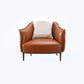 Faux Leather Solid Color Barrel Chair with Basic Four Leg for Bedroom Orange Clearhalo 'Accent Chairs' 'accent_chairs' 'Chairs & Seating' 'furn' 'furn_accent_chairs' 'Furniture' 'furniture_accent_chairs' 'Living Room Furniture' 4972282