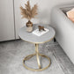 Modern Faux Marble Top End Table 21.6 "Tall Pedestal End Table 23.6"L x 23.6"W x 21.7"H Gold Gray Clearhalo 'Coffee & Accent Tables' 'End & Side Tables' 'end_side_table' 'end_side_tables' 'furn' 'furn_end_side_tables' 'Furniture' 'furniture_end_side_table' 'Living Room Furniture' 4972321