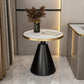 Modern Sintered Stone Top End Table 24" Tall Pedestal End Table 23.6"L x 23.6"W x 23.6"H Black White Gold Clearhalo 'Coffee & Accent Tables' 'End & Side Tables' 'end_side_table' 'end_side_tables' 'furn' 'furn_end_side_tables' 'Furniture' 'furniture_end_side_table' 'Living Room Furniture' 4972331