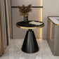 Modern Sintered Stone Top End Table 24" Tall Pedestal End Table 23.6"L x 23.6"W x 23.6"H Black Black Gold Clearhalo 'Coffee & Accent Tables' 'End & Side Tables' 'end_side_table' 'end_side_tables' 'furn' 'furn_end_side_tables' 'Furniture' 'furniture_end_side_table' 'Living Room Furniture' 4972332