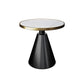 Modern Sintered Stone Top End Table 24" Tall Pedestal End Table 19.7"L x 19.7"W x 23.5"H Black White Gold Clearhalo 'Coffee & Accent Tables' 'End & Side Tables' 'end_side_table' 'end_side_tables' 'furn' 'furn_end_side_tables' 'Furniture' 'furniture_end_side_table' 'Living Room Furniture' 4972337