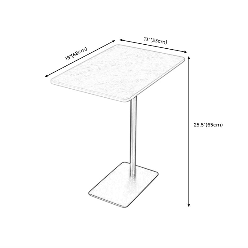 Rectangular Pedestal Stone Side Table 18.9" W x 12.99" D End Table Clearhalo 'Coffee & Accent Tables' 'End & Side Tables' 'end_side_table' 'end_side_tables' 'furn' 'furn_end_side_tables' 'Furniture' 'furniture_end_side_table' 'Living Room Furniture' 4972360