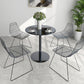 Round Metallic Side Table Contemporary Pedestal Side End Table Black Clearhalo 'Coffee & Accent Tables' 'End & Side Tables' 'end_side_table' 'Furniture' 'furniture_end_side_table' 'Living Room Furniture' 4972364